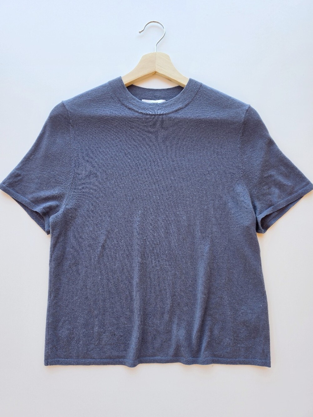 Vince Wool Cashmere Blend Coastal Blue Knit Crewneck Top